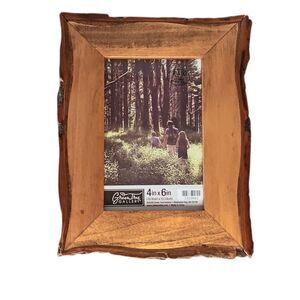Rustic Live Edge Wood Look Photo Frame 8.5" X 6.75 Photo Size 4" X 6" New